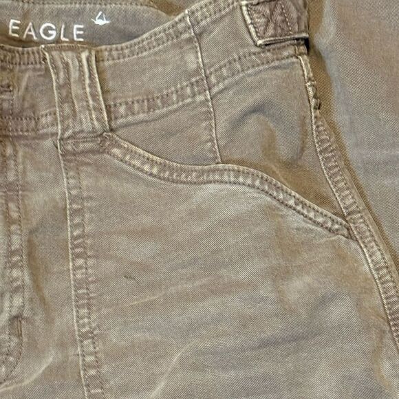 American Eagle size 6 brown stovepipe stretch utility pants - Picture 3 of 11